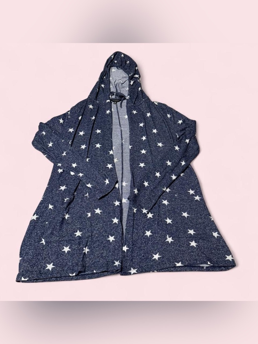 Lucky Brand Navy Star Hooded Cardigan